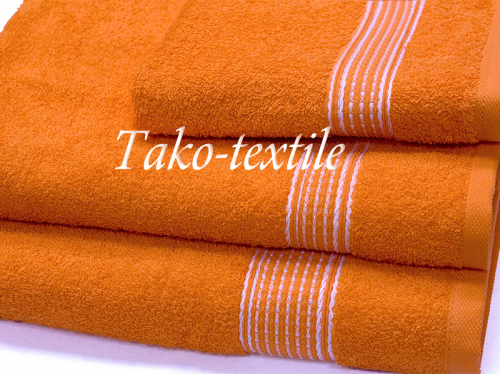 Махровое полотенце арт. 302 (цвет - оранжевый)