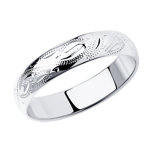 94110016 - Обручальное кольцо из серебра с гравировкой