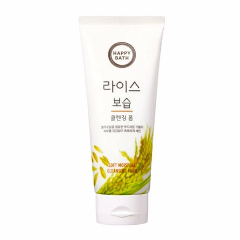енка для лица очищающая увлажняющая с маслом рисовых отрубей  [HAPPYBATH]  RICE MOISTURIZING CLEANSING FOAM [200g]