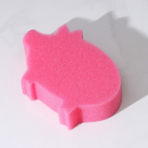 Губка для тела детская «Свинка», 15×4×10 см, цвет микс