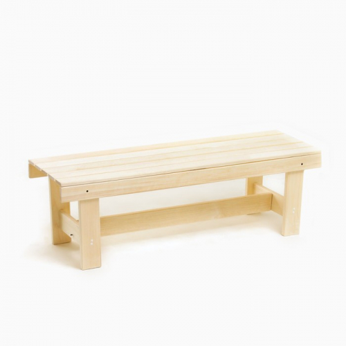 Лавочка (скамейка) деревянная из липы 130 х 32 х 42 см, без спинки, для бани, дачи и сада