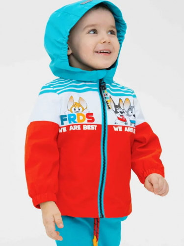 1433 р.  2667 р.  Куртка детская текстильная с полиуретановым покрытием для мальчиков (ветровка)