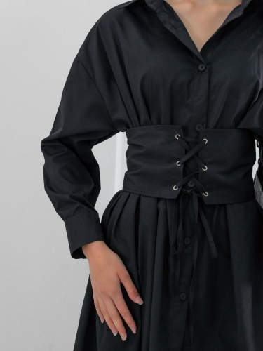 Платье-рубашка «Бригитта» (черный)