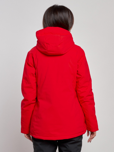 Горнолыжная куртка женская зимняя красного цвета 3331Kr