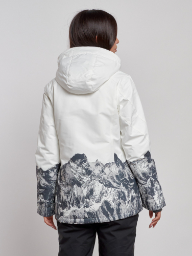 Горнолыжная куртка женская зимняя белого цвета 31Bl
