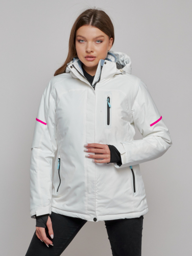 Горнолыжная куртка женская зимняя белого цвета 2002Bl