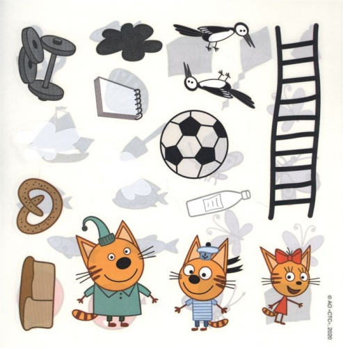 Три Кота. Цвета. N ОНМ 2001. Обучающие наклейки для малышей. Развивающая книжка