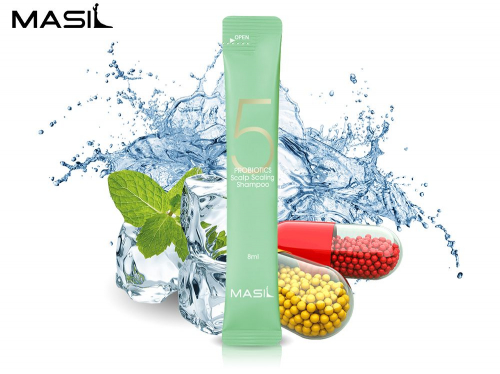 Глубокоочищающий шампунь с пробиотиками Masil 5 Probiotics Scalp Scaling Shampoo, 8 ml