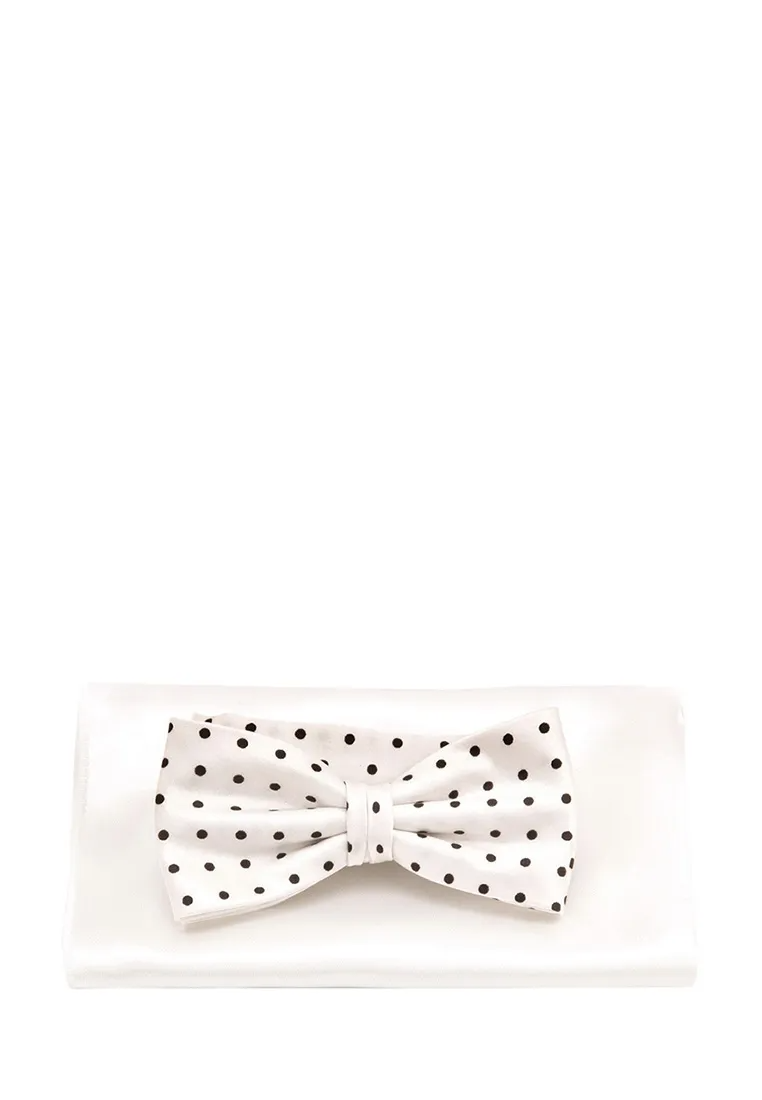 Галстук-бабочка мужской с платком GREG Greg-poly 24-белый 307.1.65