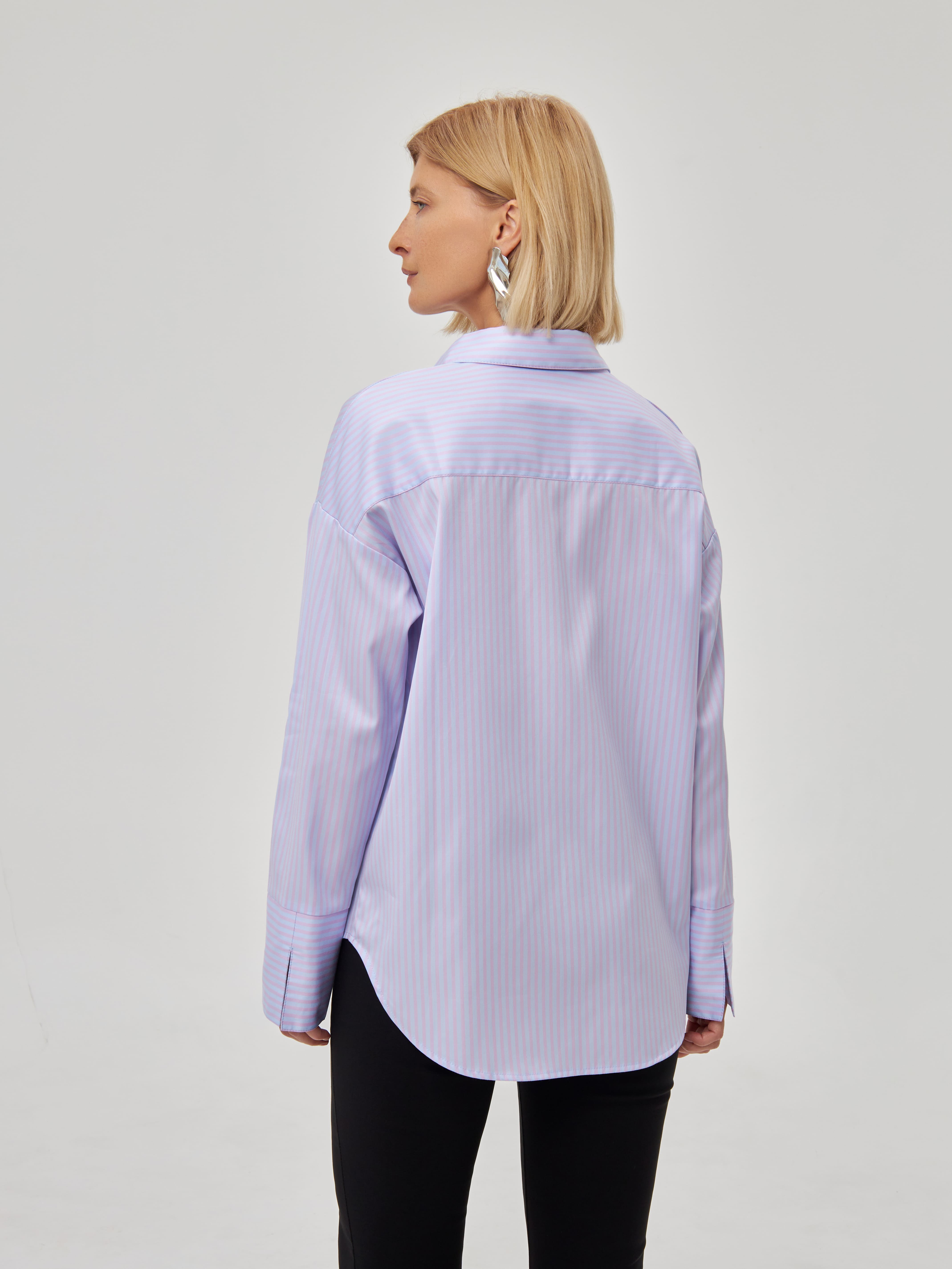 Блузка женская дл. рук. KATHARINA KROSS KK-B-0004V-розовый.полоска