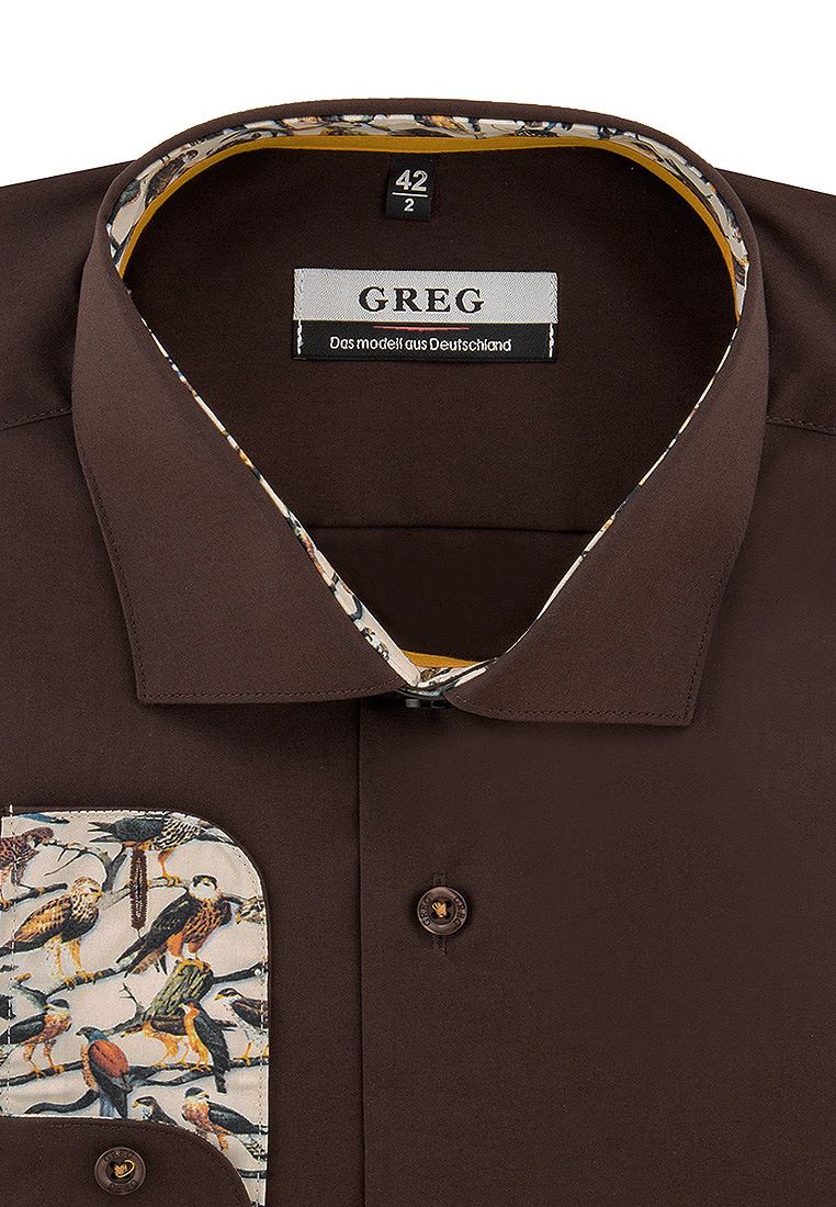 Сорочка мужская длинный рукав GREG 540/139/BR/Z/1p