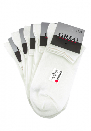Носки мужские (в упаковке 5 пар) GREG G-20/00 белый укороч.