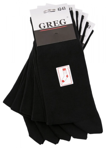 Носки мужские (в упаковке 5 пар) GREG G-15/01 черный