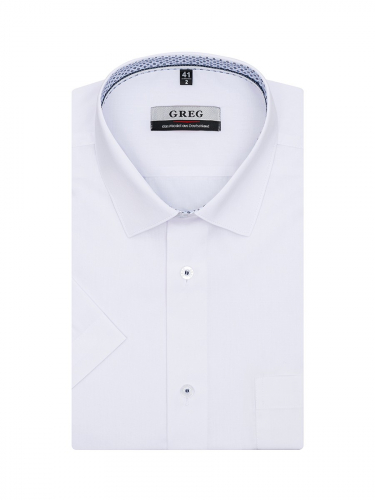 Сорочка мужская короткий рукав GREG 100/109/WH/10p