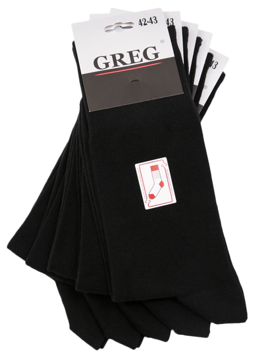 Носки мужские (в упаковке 5 пар) GREG G-15/01 черный