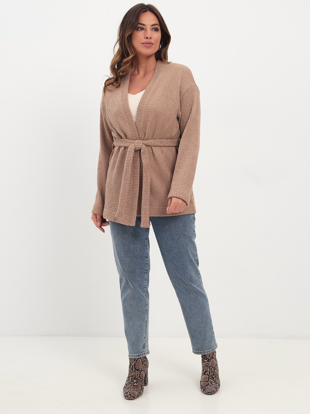 Жакет женский трикотажный KATHARINA KROSS KK-JTR-003Kn-коричневый