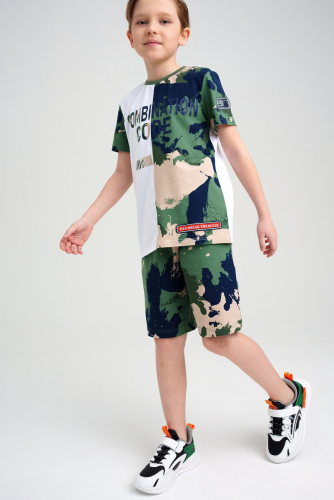 Комплект трикотажный для мальчиков: фуфайка (футболка), шорты PLAYTODAY #861084Разноцветный