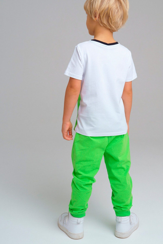 Комплект (футболка+брюки) PLAYTODAY #285107Белый,зеленый,черный