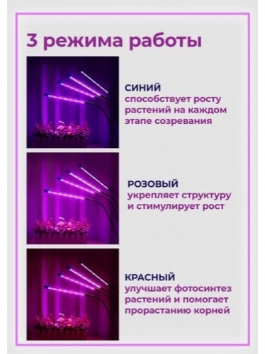 Фито лампа для рассады и растений полного спектра (4 led)