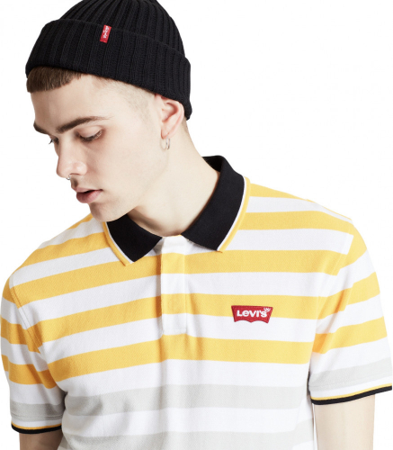 Рубашка поло мужская M SS POLO STRIPES WHITE, LEVIS