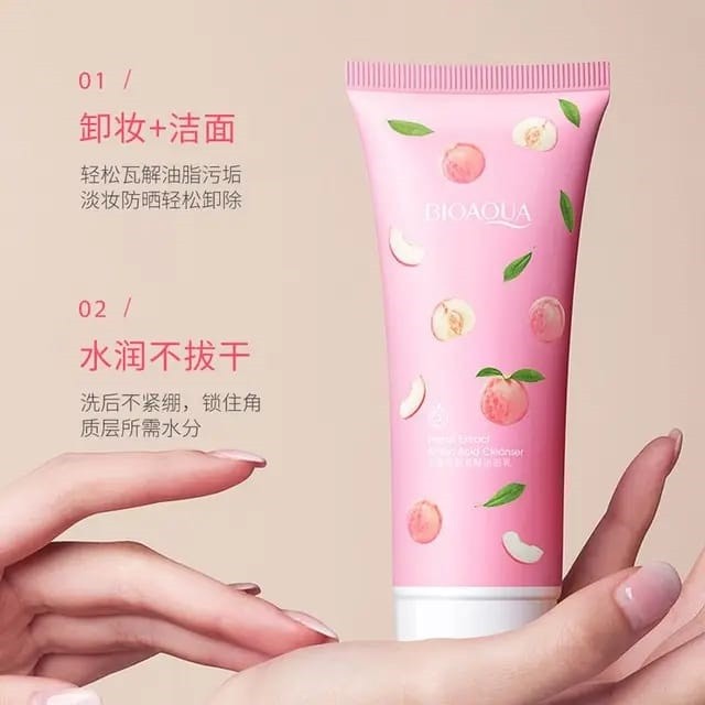 BIOAQUA Пенка для умывания PEACH & AMINO ACID Очищающая ПЕРСИК и АМИНОКИСЛОТЫ 100г (BQY-72653)