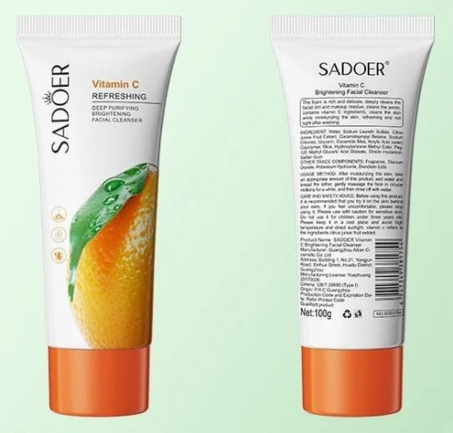 SADOER  Пенка для умывания Refreshing VITAMIN C Осветляющая ВИТАМИН С  100г  (SD-81754)