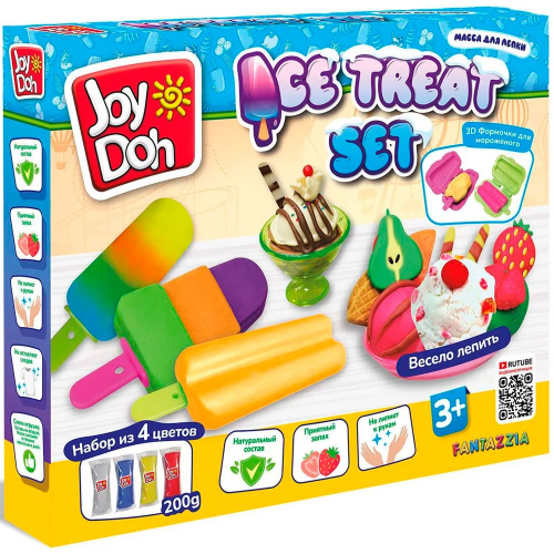 Набор ДТ Масса для лепки Joy Doh набор ICE-TREAT SET - ЭСКИМО, 3d формы, 8 аксессуаров, 4 пакетика с в Нижнем Новгороде