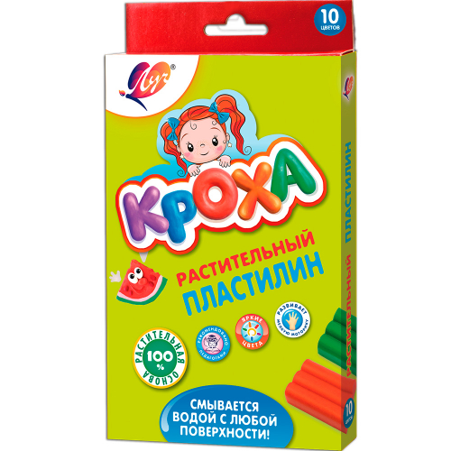 Пластилин 10 цв. растительный 25С 1556-08 /ЛУЧ/. в Нижнем Новгороде