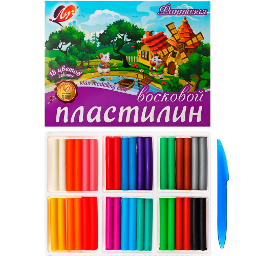 Пластилин 18 цв. Фантазия 25С 1524-08 восковой /ЛУЧ/ в Нижнем Новгороде