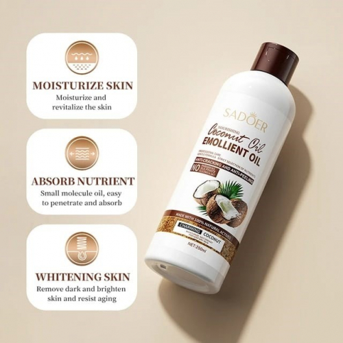 SADOER  Масло - Эмолент для тела COCONUT OIL смягчающее Масло КОКОСА  250мл  (SD-90558)