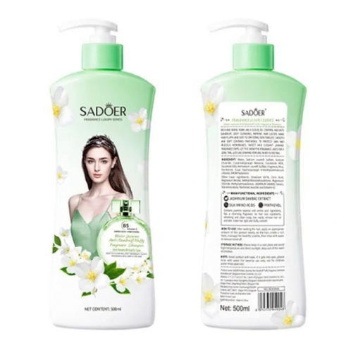 SADOER  Шампунь Fragrance JASMINE Парфюмированный Водяной ЖАСМИН от перхоти  500мл  (SD49048)