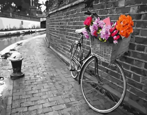 GX 30525 Велосипед с корзиной цветов