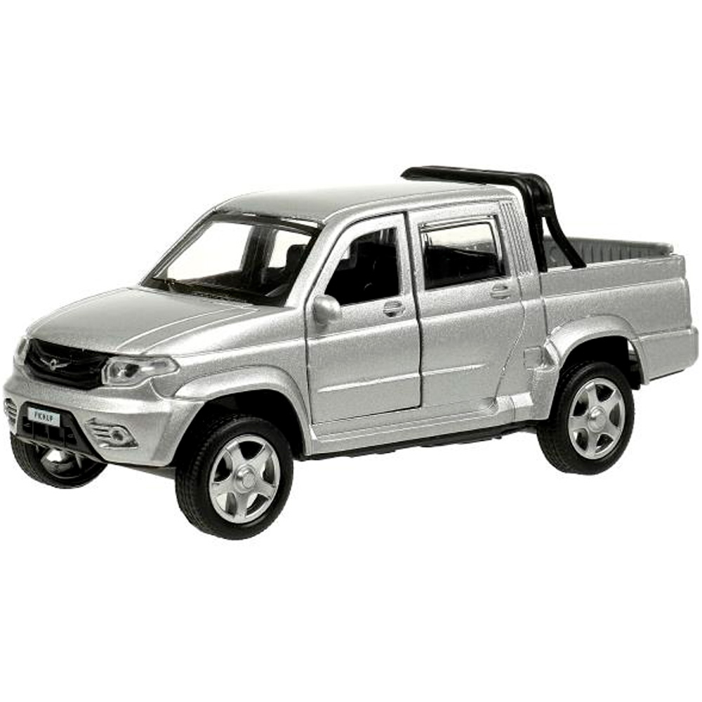 Модель PICKUP-12-SR УАЗ ПИКАП 12 см, двери, багаж, инерц, серебристый Технопарк в коробке в Нижнем Новгороде