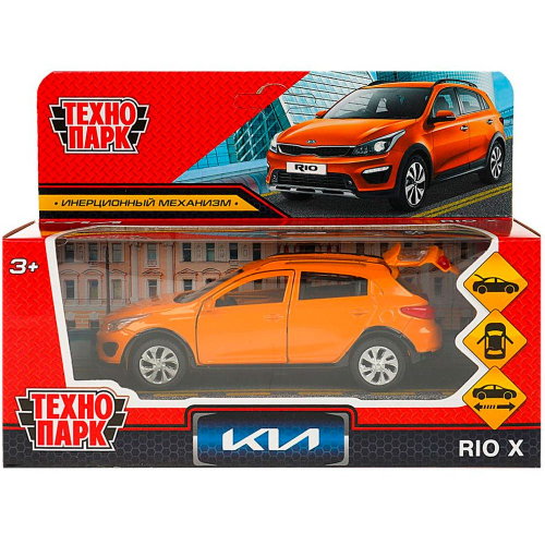 Модель XLINE-12-OG KIA RIO X длина 12 см, двери, багаж, инерц, оранжевый Технопарк в коробке в Нижнем Новгороде