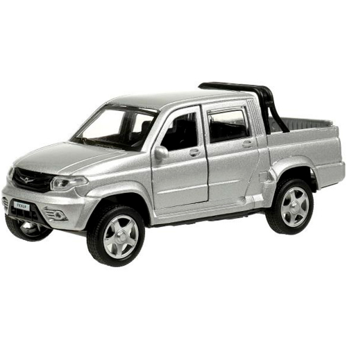 Модель PICKUP-12-SR УАЗ ПИКАП 12 см, двери, багаж, инерц, серебристый Технопарк  в коробке в Нижнем Новгороде
