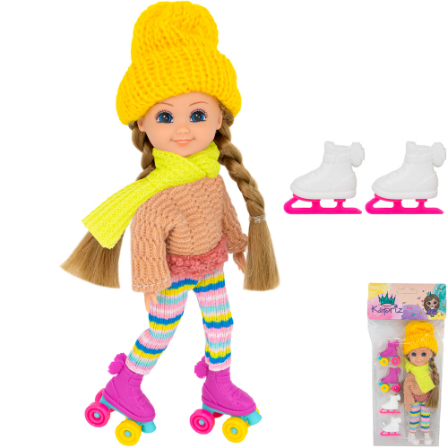 Кукла малышка Miss Kapriz FCJ0931624 Маленькая модница на коньках и роликах в пакете в Нижнем Новгороде