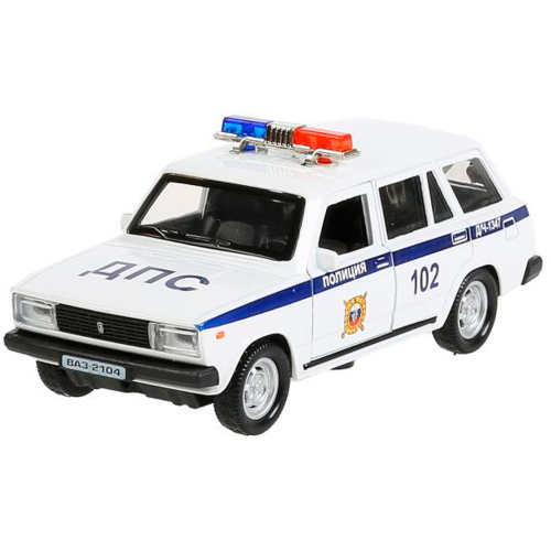 Модель 2104-12SLPOL-WH ВАЗ-2104 Жигули Полиция белый Технопарк в кор. в Нижнем Новгороде