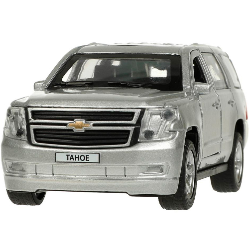 Модель TAHOE-12-SR CHEVROLET TAHOE 12 см, двери, багаж, инерц, серебристый Технопарк в коробке в Нижнем Новгороде