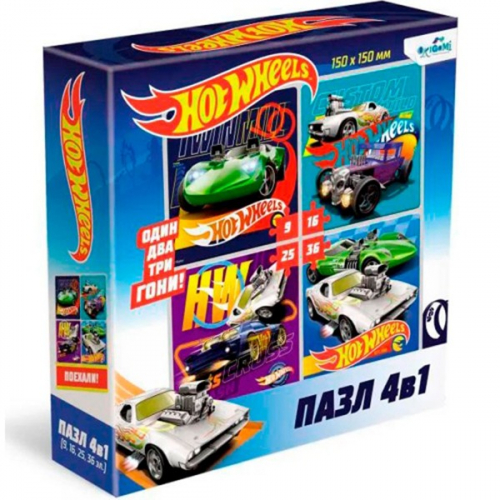 Пазл 4в1 9-16-25-36 эл Hot Wheels.Суперкар.05853 Origami в Нижнем Новгороде