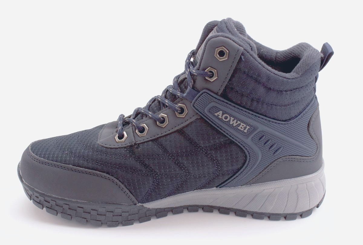 Aowei A2467-9-МП/Z Ботинки син текстиль+иск нубук, подклад иск мех
