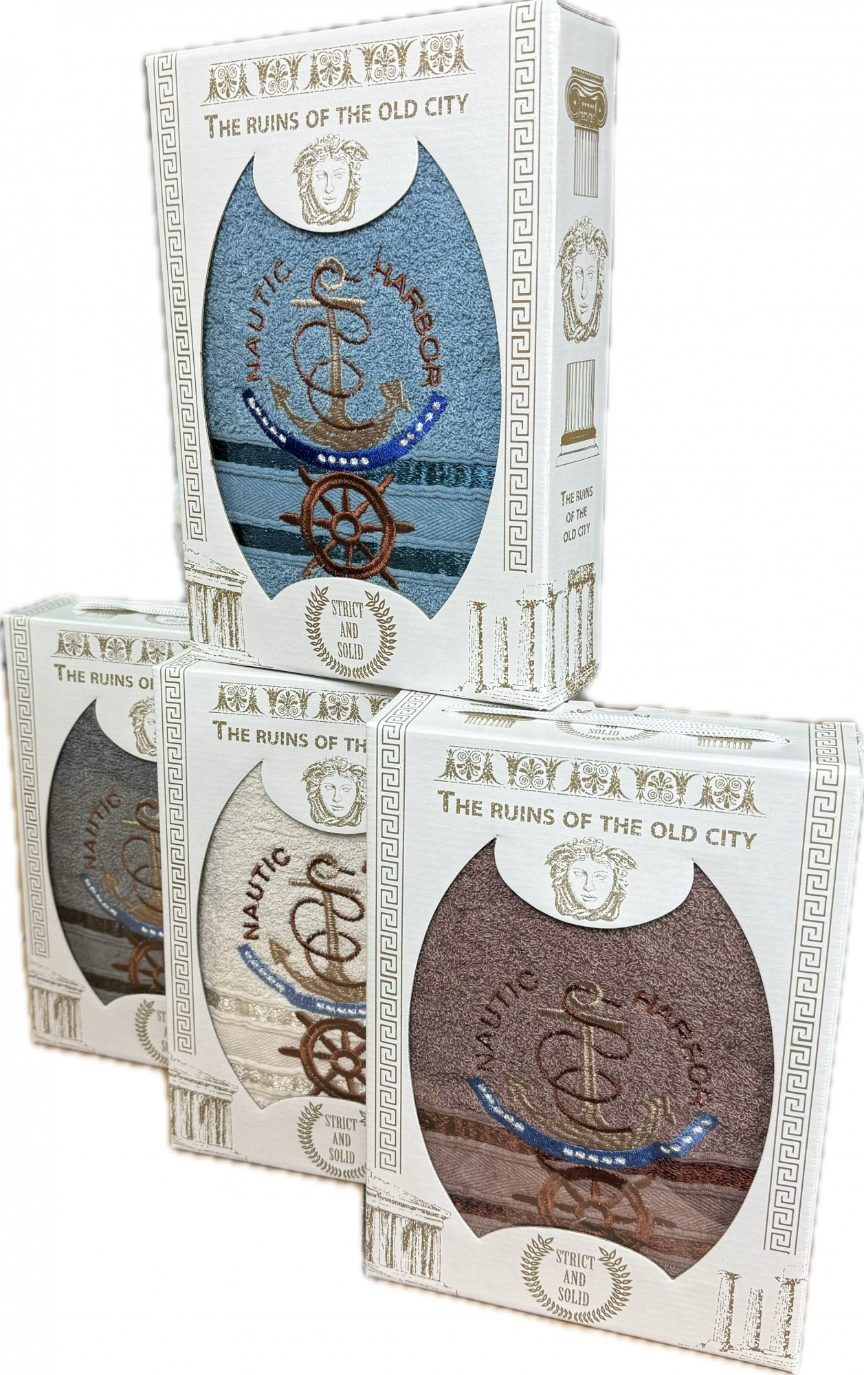 Полотенце махровое в подарочной коробке МОРСКОЕ 1 пр р-р 50х90