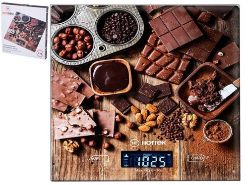Весы кухонные электронные HOTTEK HT-962-026 7кг Шоколад