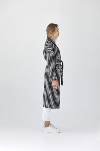 Пальто женское демисезонное 25550 (черно-белый)