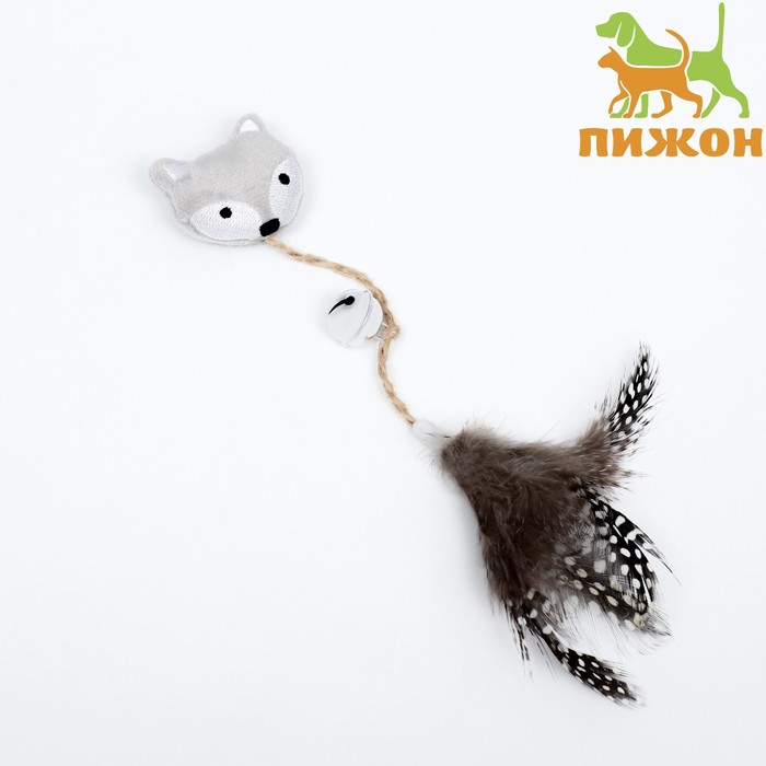 Игрушка для кошек с кошачьей мятой и перьями