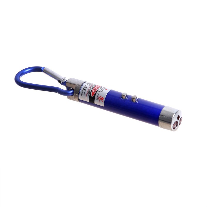 Фонарик-лазер брелок для ключей на карабине «Гав», в шоубоксе, МИКС