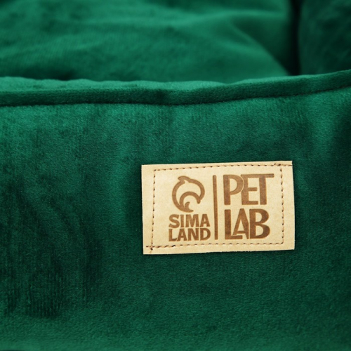 Лежанка для кошек и собак велюровая Pet Lab, 45 х 40 х 15 см, изумрудная