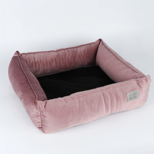 Лежанка для кошек и собак велюровая Pet Lab, 45 х 40 х 15 см, розовая