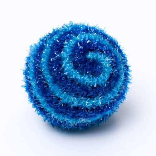Шар-погремушка блестящий двухцветный, 5 см, синий/голубой