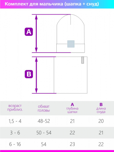 Комплект шапка и снуд 12л12524 атлантик