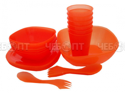 Набор посуды для пикника 26 предметов (на 6 персон: салатник, тарелки, стаканы, ложки, вилки) [5] РАДИАН